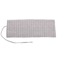 A White Background With A Brown Pattern On It Roll Up Canvas Pencil Holder (s)