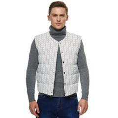 A White Background With A Brown Pattern On It Men s Button Up Puffer Vest	