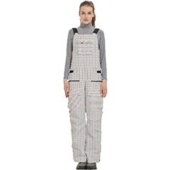 A White Background With A Brown Pattern On It Women s Side Zip Front Pouch Ski And Snowboard Bib Pants	