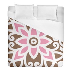 A Pink Flower On A Brown Background Duvet Cover (full/ Double Size)