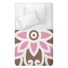 A Pink Flower On A Brown Background Duvet Cover (single Size)