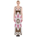 A Pink Flower On A Brown Background Thigh Split Maxi Dress View1