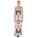 A Pink Flower On A Brown Background Thigh Split Maxi Dress View2