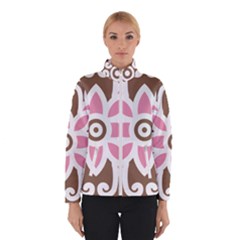 A Pink Flower On A Brown Background Women s Bomber Jacket