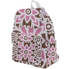 A Pink Flower On A Brown Background Top Flap Backpack