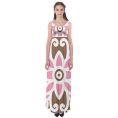 A Pink Flower On A Brown Background Empire Waist Maxi Dress