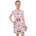 A Pink Flower On A Brown Background Kids  Cross Web Dress View1