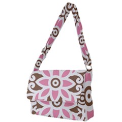 A Pink Flower On A Brown Background Full Print Messenger Bag (s)