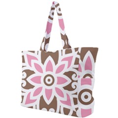 A Pink Flower On A Brown Background Simple Shoulder Bag