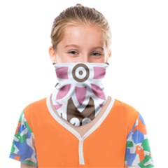 A Pink Flower On A Brown Background Face Covering Bandana (kids)