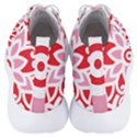 A Red And White Pattern With A Flower On It Men s Lightweight High Top Sneakers View4