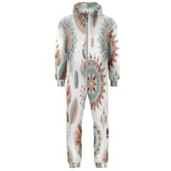 Pastel-boho-pattern Hooded Jumpsuit (men)