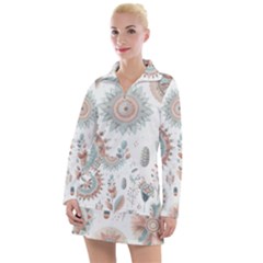 Pastel-boho-pattern Women s Long Sleeve Casual Dress