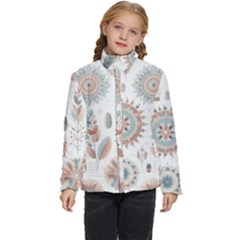 Pastel-boho-pattern Kids  Puffer Bubble Jacket Coat