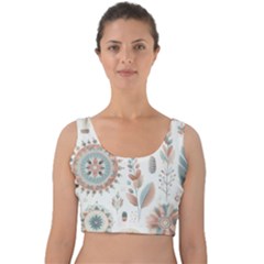 Pastel-boho-pattern Velvet Crop Top