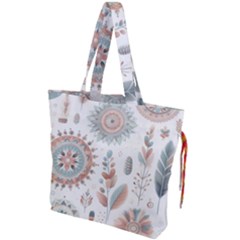 Pastel-boho-pattern Drawstring Tote Bag