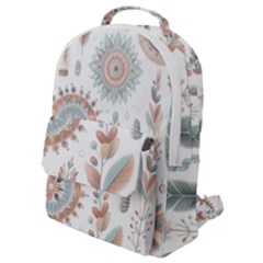 Pastel-boho-pattern Flap Pocket Backpack (small)