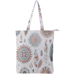 Pastel-boho-pattern Double Zip Up Tote Bag