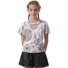 Pastel-boho-pattern Kids  Front Cut T-shirt