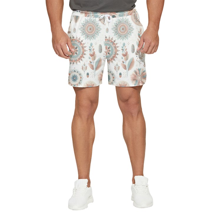 Pastel-boho-pattern Men s Runner Shorts