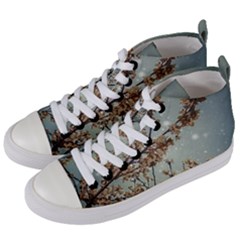 Dreamy Nature Motif Women s Mid-top Canvas Sneakers