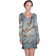 Dreamy Nature Motif Long Sleeve Nightdress