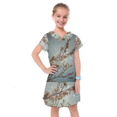 Dreamy Nature Motif Kids  Drop Waist Dress by dflcprintsclothing