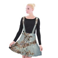 Dreamy Nature Motif Suspender Skater Skirt