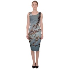 Dreamy Nature Motif Sleeveless Pencil Dress