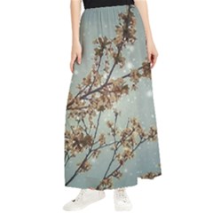 Dreamy Nature Motif Maxi Chiffon Skirt