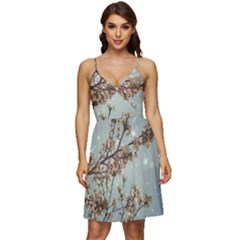 Dreamy Nature Motif V-neck Pocket Summer Dress 