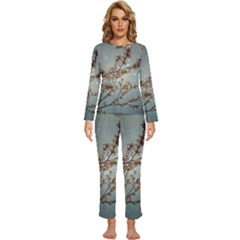 Dreamy Nature Motif Womens  Long Sleeve Lightweight Pajamas Set