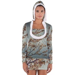 Dreamy Nature Motif Long Sleeve Hooded T-shirt by dflcprintsclothing