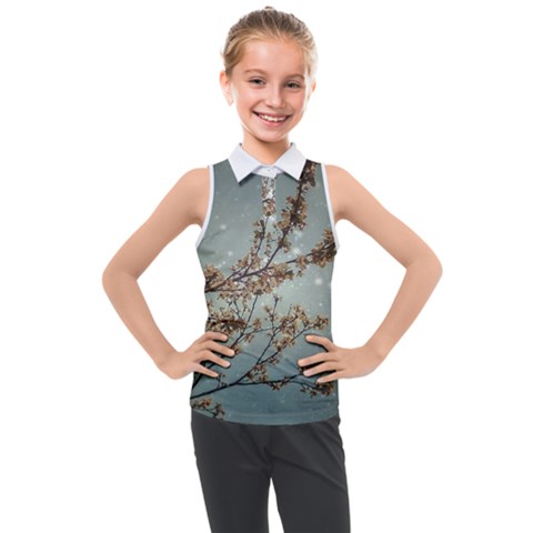 Dreamy Nature Motif Kids  Sleeveless Polo T-shirt by dflcprintsclothing