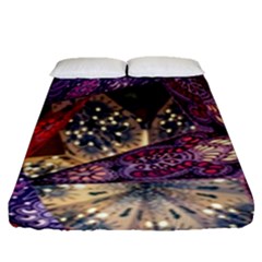 Stars Christmas Advent Fitted Sheet (queen Size)