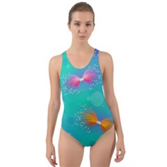 Christmas Pattern Cut-out Back One Piece Swimsuit