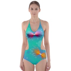 Christmas Pattern Cut-out One Piece Swimsuit