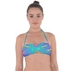 Christmas Pattern Tie Back Bikini Top