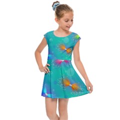 Christmas Pattern Kids  Cap Sleeve Dress