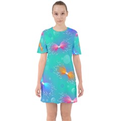 Christmas Pattern Sixties Short Sleeve Mini Dress