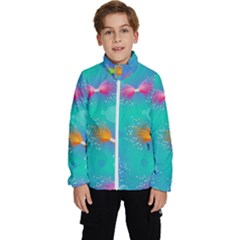 Christmas Pattern Kids  High Neck Windbreaker