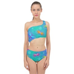 Christmas Pattern Spliced Up Two Piece Swimsuit