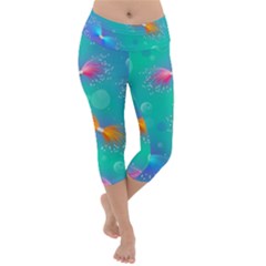 Christmas Pattern Lightweight Velour Capri Yoga Leggings