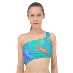 Christmas Pattern Spliced Up Bikini Top 