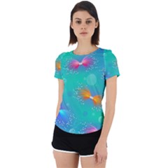 Christmas Pattern Back Cut Out Sport T-shirt