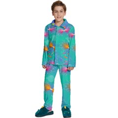 Christmas Pattern Kids  Long Sleeve Velvet Pajamas Set