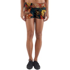 Star Lantern Lighting Yoga Shorts by Paksenen