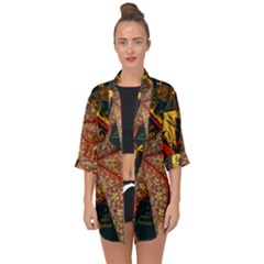 Star Lantern Lighting Open Front Chiffon Kimono