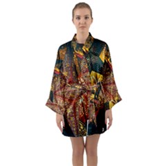 Star Lantern Lighting Long Sleeve Satin Kimono