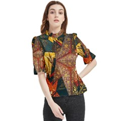 Star Lantern Lighting Frill Neck Blouse